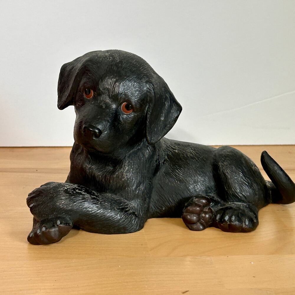 Lenox Labrador Reteiver Puppy 1995 Figurine Black Lab Dog Porcelain FLAW